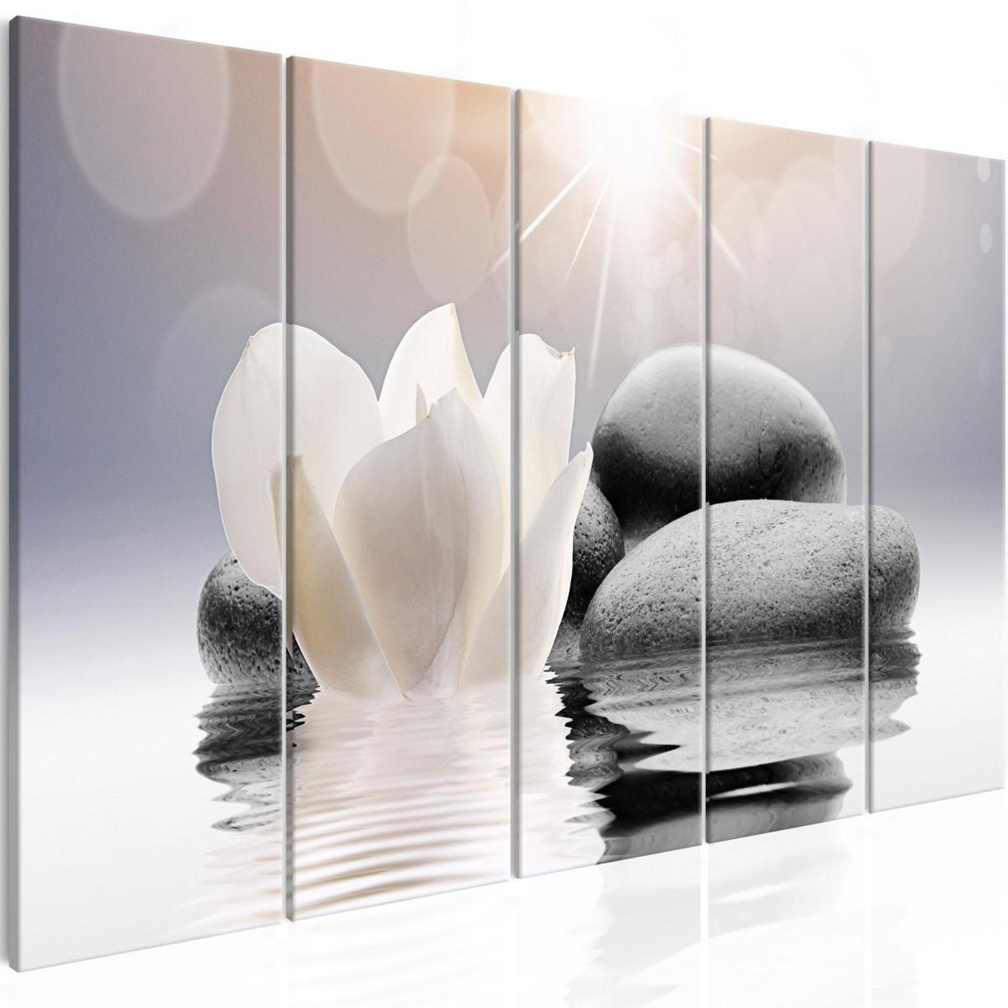 Voir la diapositive 1 : Paris Prix Tableau Imprimé 5 Panneaux  Pebbles in Water Narrow