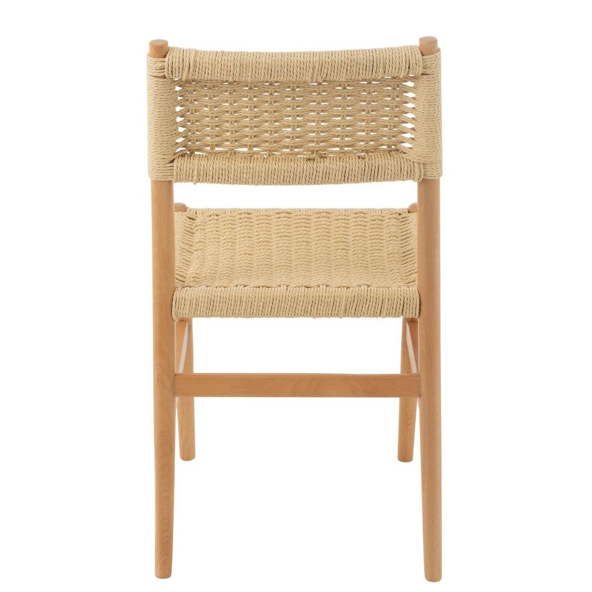Voir la diapositive 4 : J-LINE Chaise corde en bois  lap  87cm naturel