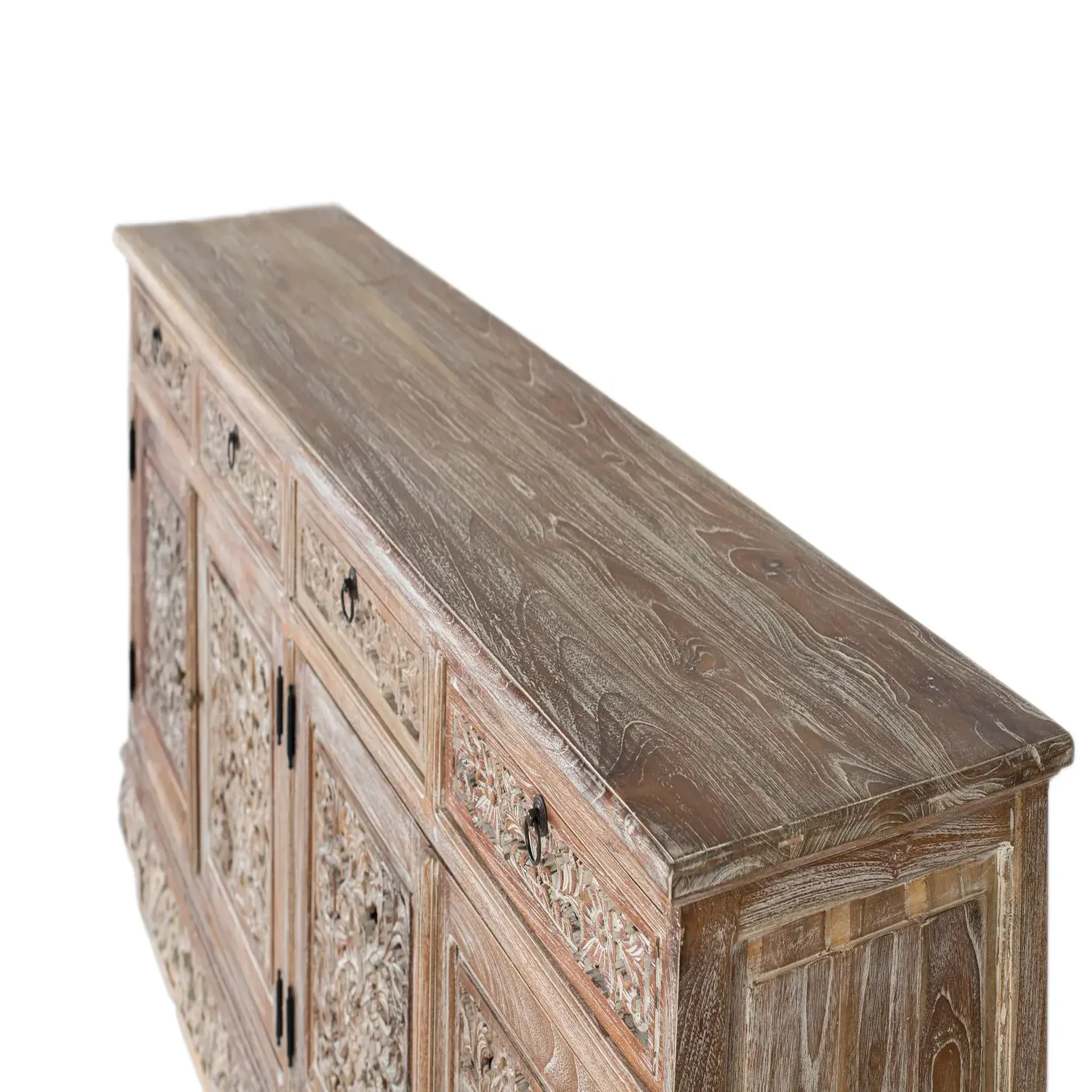 Voir la diapositive 2 : GINER Y COLOMER SL Buffet en bois de teck 180cm style boho sculpté