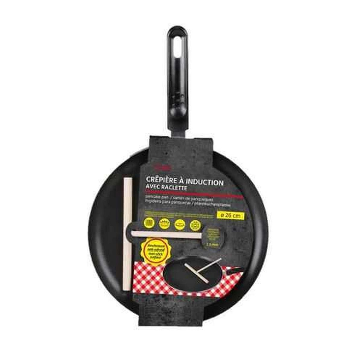 DIVERS Crêpière antiadhésive tous feux avec étaleur de pâte - Diam 26 cm