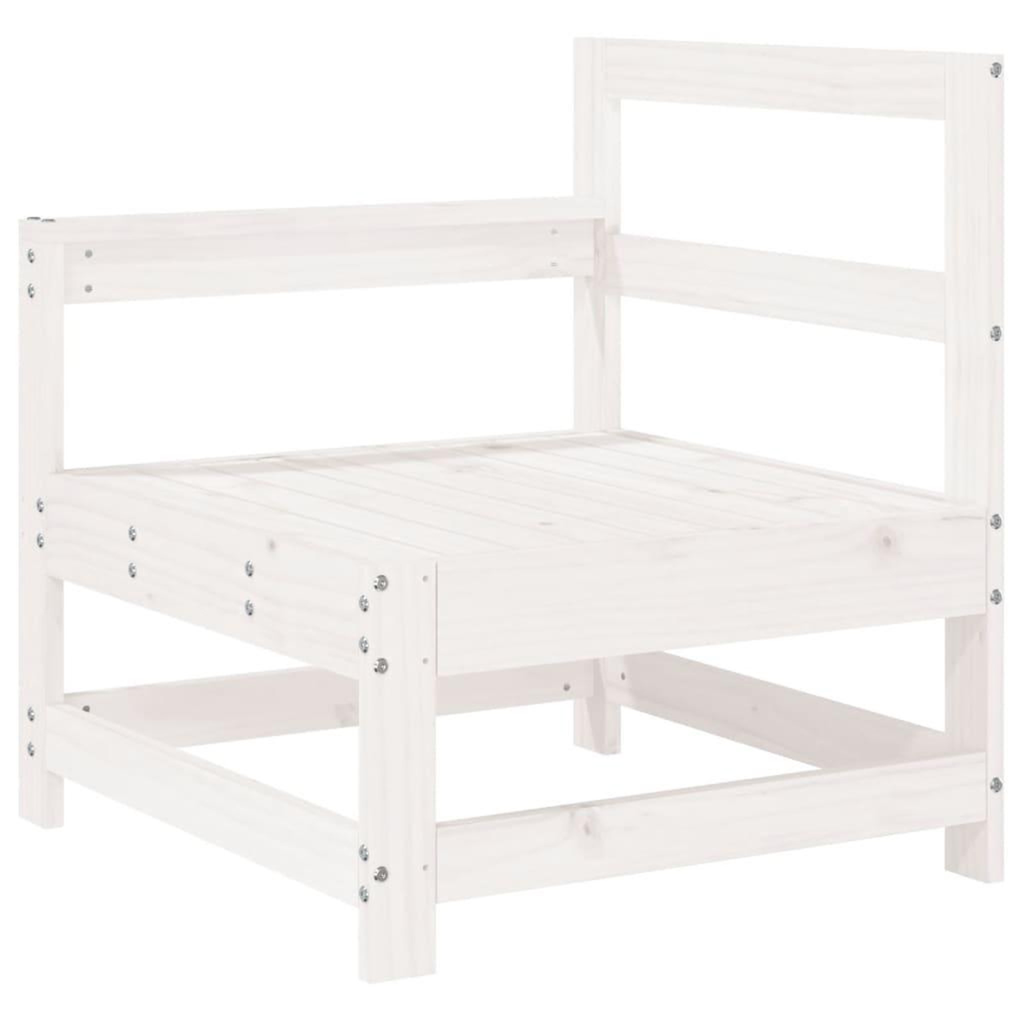 Voir la diapositive 4 : VIDAXL Salon de jardin 7 pcs blanc bois de pin massif