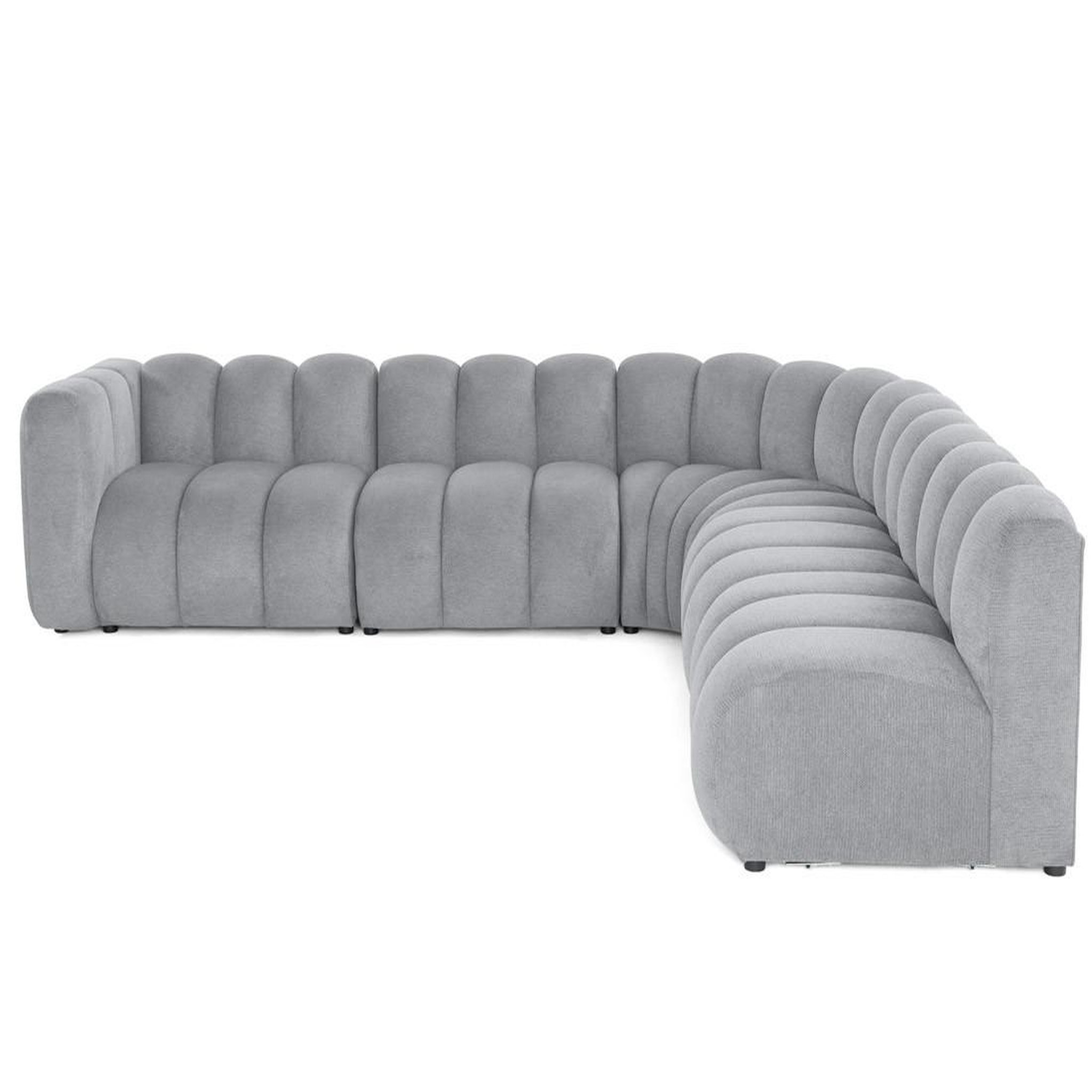 Voir la diapositive 1 : LISA DESIGN Debbie - canapé modulable d'angle droit 5 places en tissu texturé