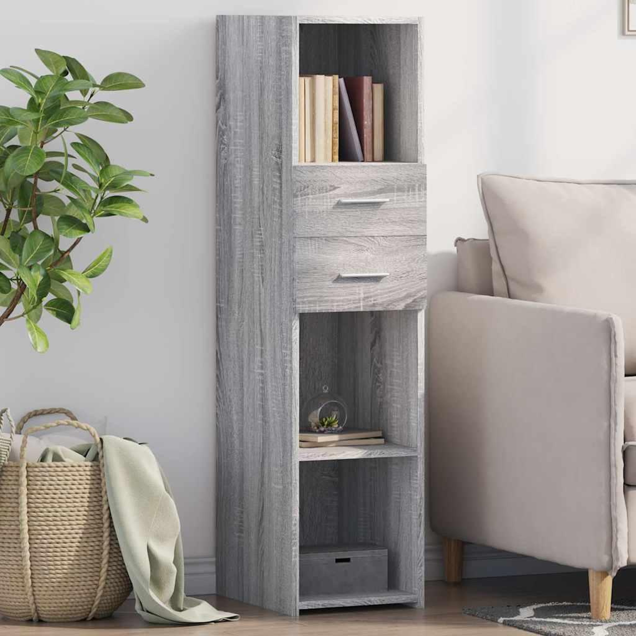 VIDAXL Buffet haut sonoma gris 30x42,5x124 cm bois d'ingenierie