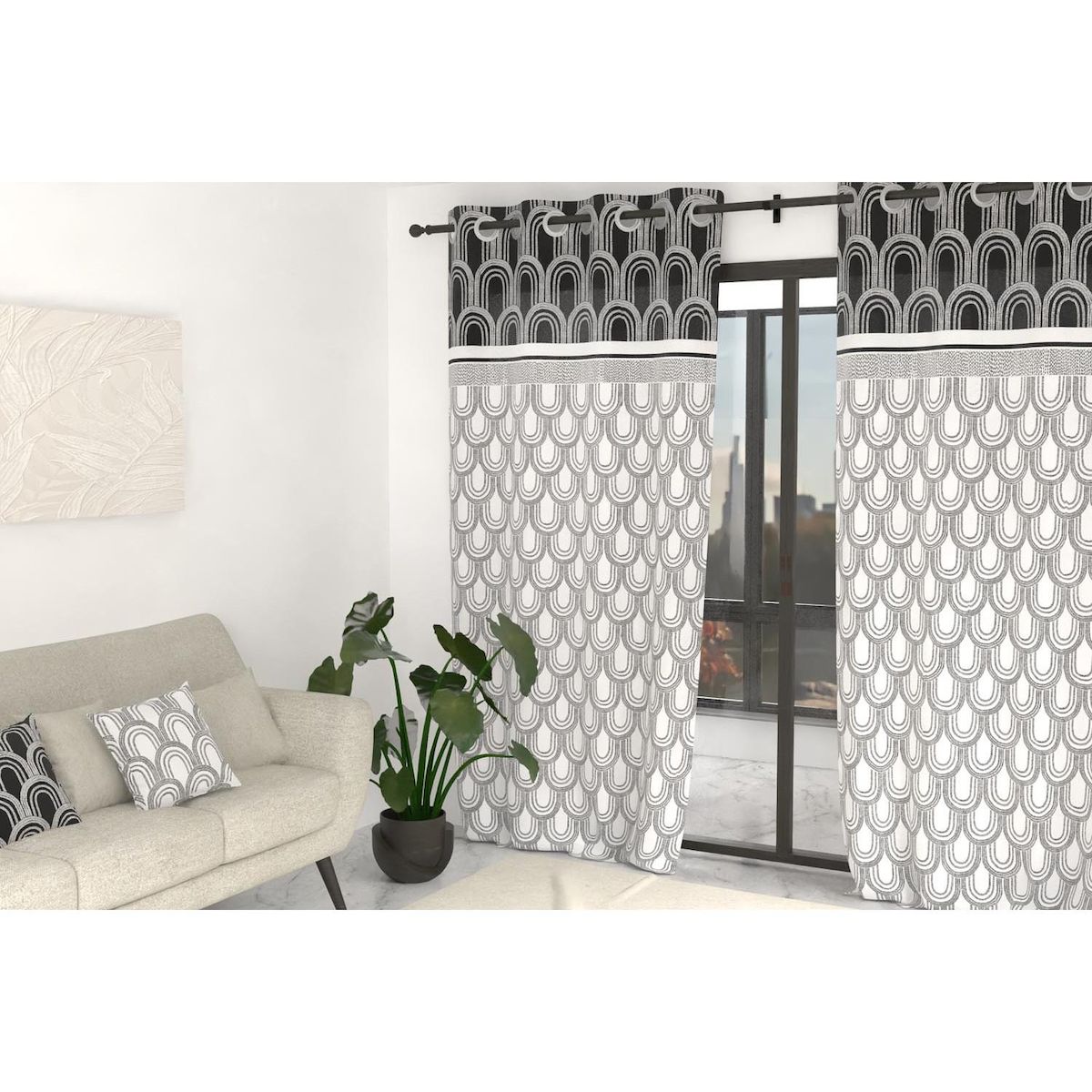 SOLEIL D'OCRE Rideau à oeillets 135x250 cm DUNE, par Soleil d'Ocre