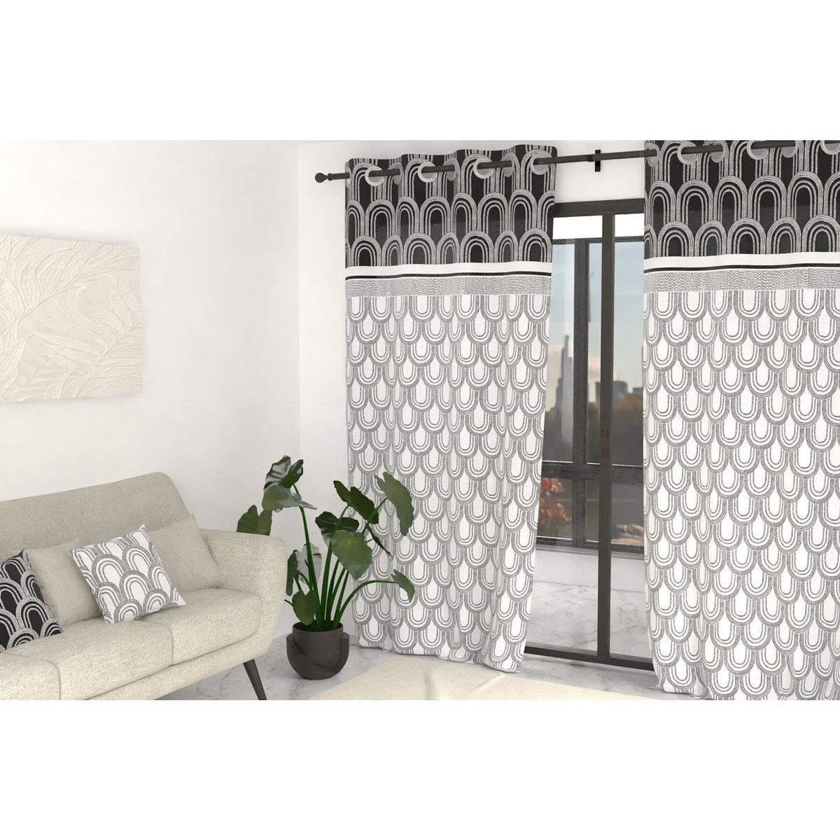 SOLEIL D'OCRE Rideau à oeillets 135x250 cm DUNE, par Soleil d'Ocre