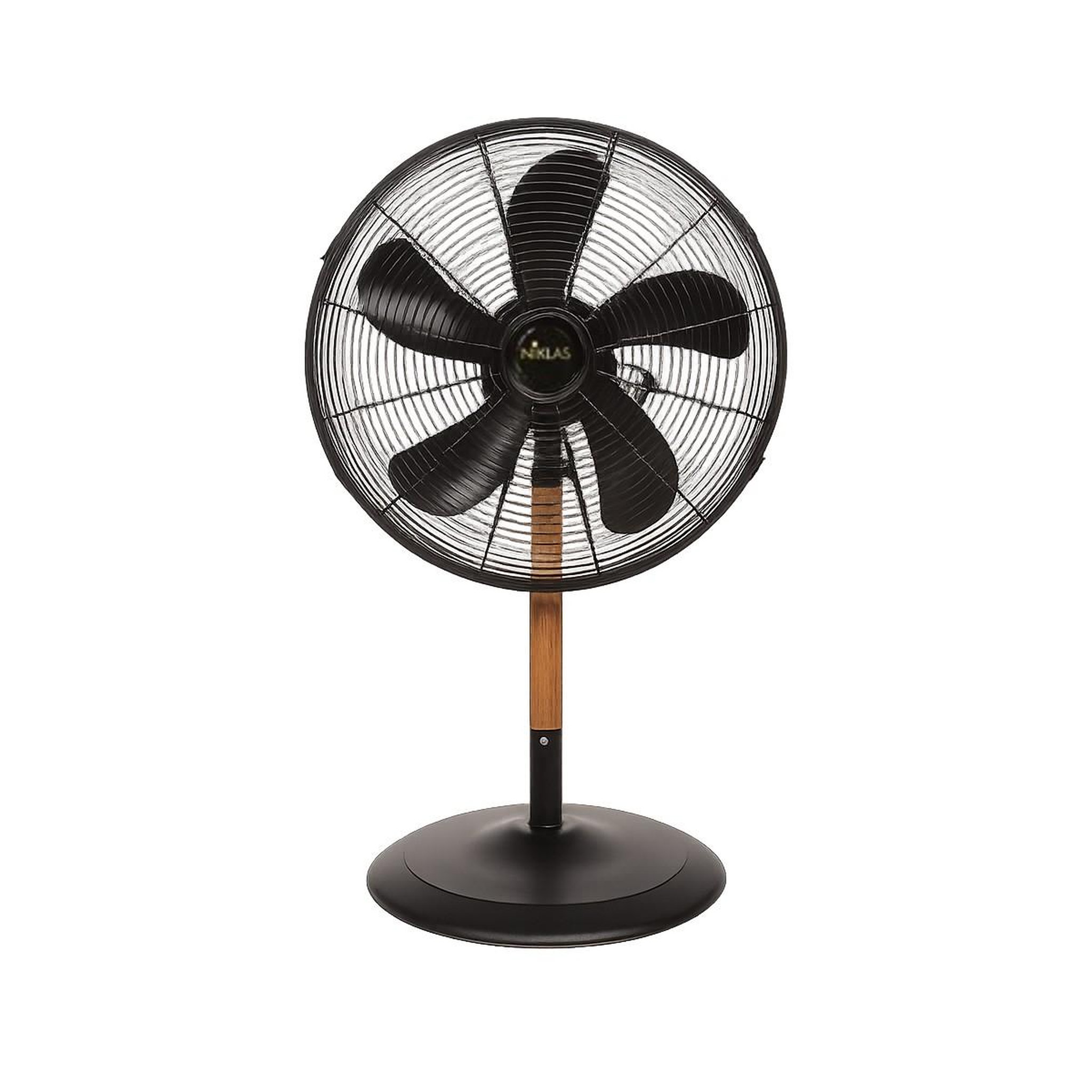 NIKLAS Ventilateur de table 60w mat en bois - ventilateur portable 3 vitesses hauteur 76cm tête réglable niklas