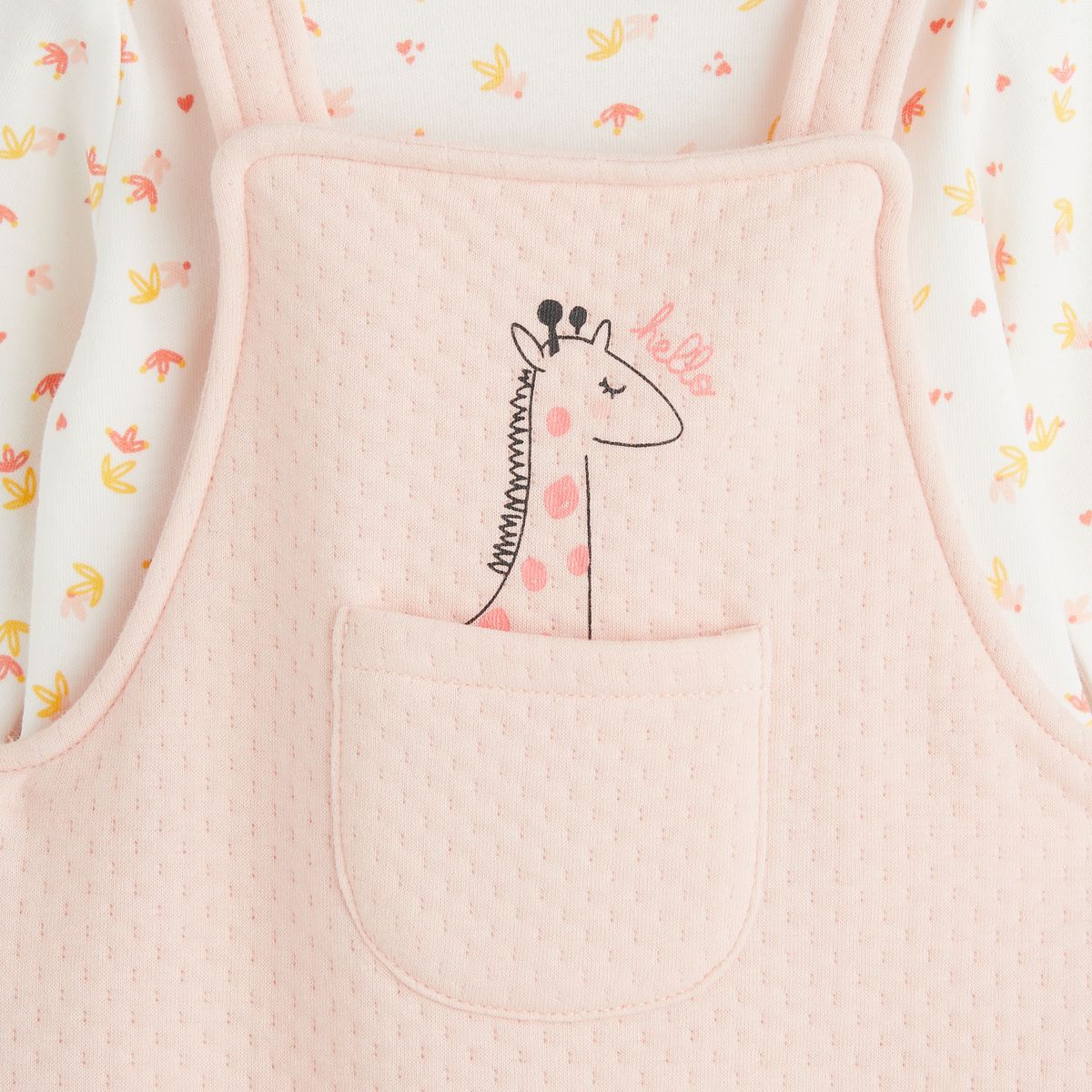 INEXTENSO Ensemble salopette en tubique + body manche longue de naissance