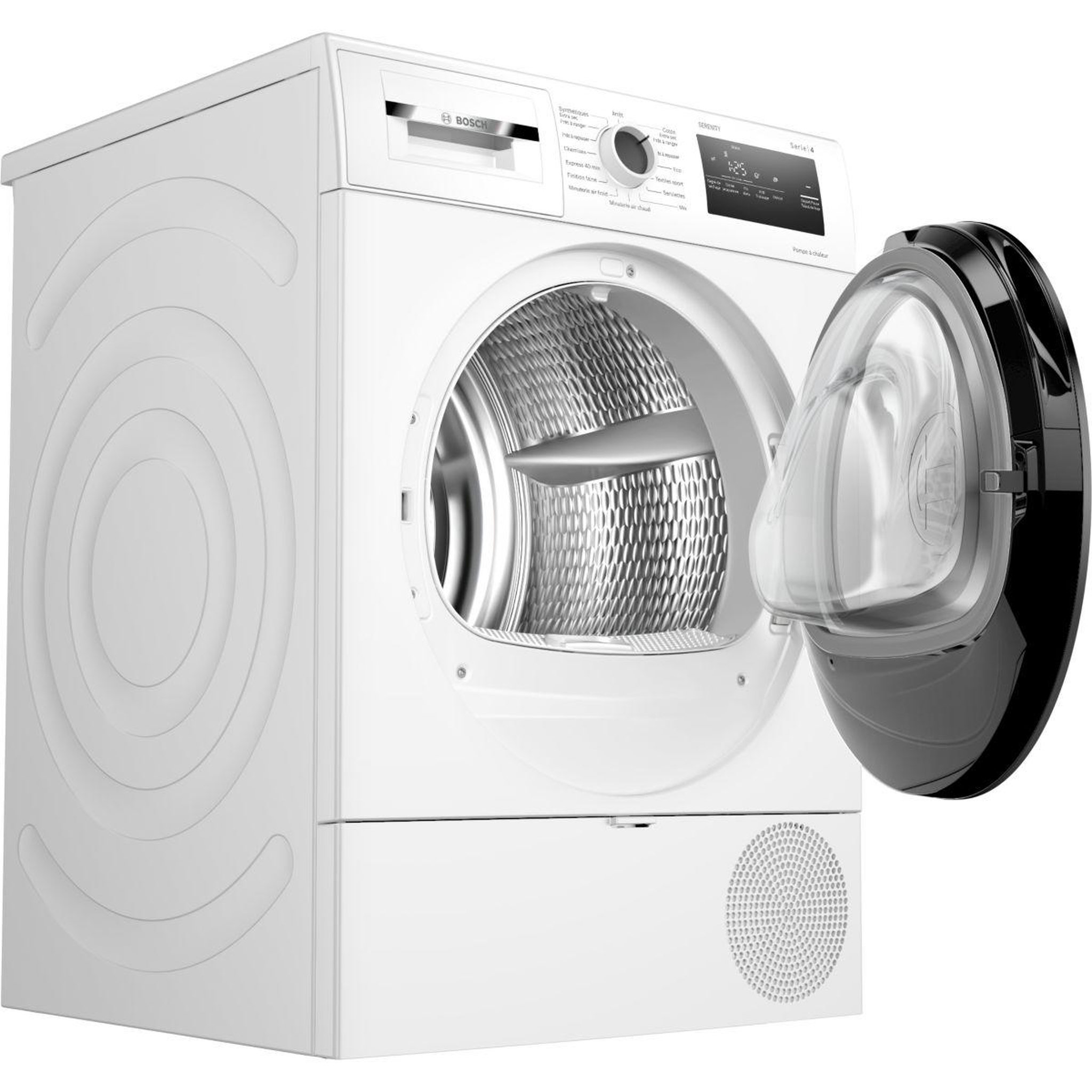 Voir la diapositive 2 : BOSCH Sèche linge pompe à chaleur WTH8520BFR 8kg - Soin quotidien & Ultra-silencieux, SERENITY, Série 4