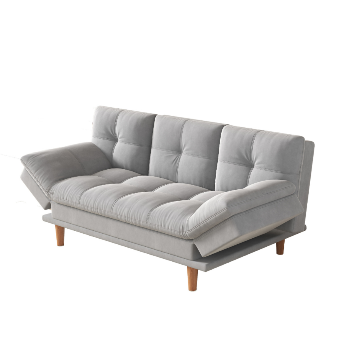 CONCEPT USINE Canapé convertible et modulable 3 places en tissu gris clair KALMAR