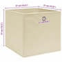 Voir la diapositive 5 : VIDAXL Boîtes de rangement 4 pcs Creme 32x32x32 cm Tissu