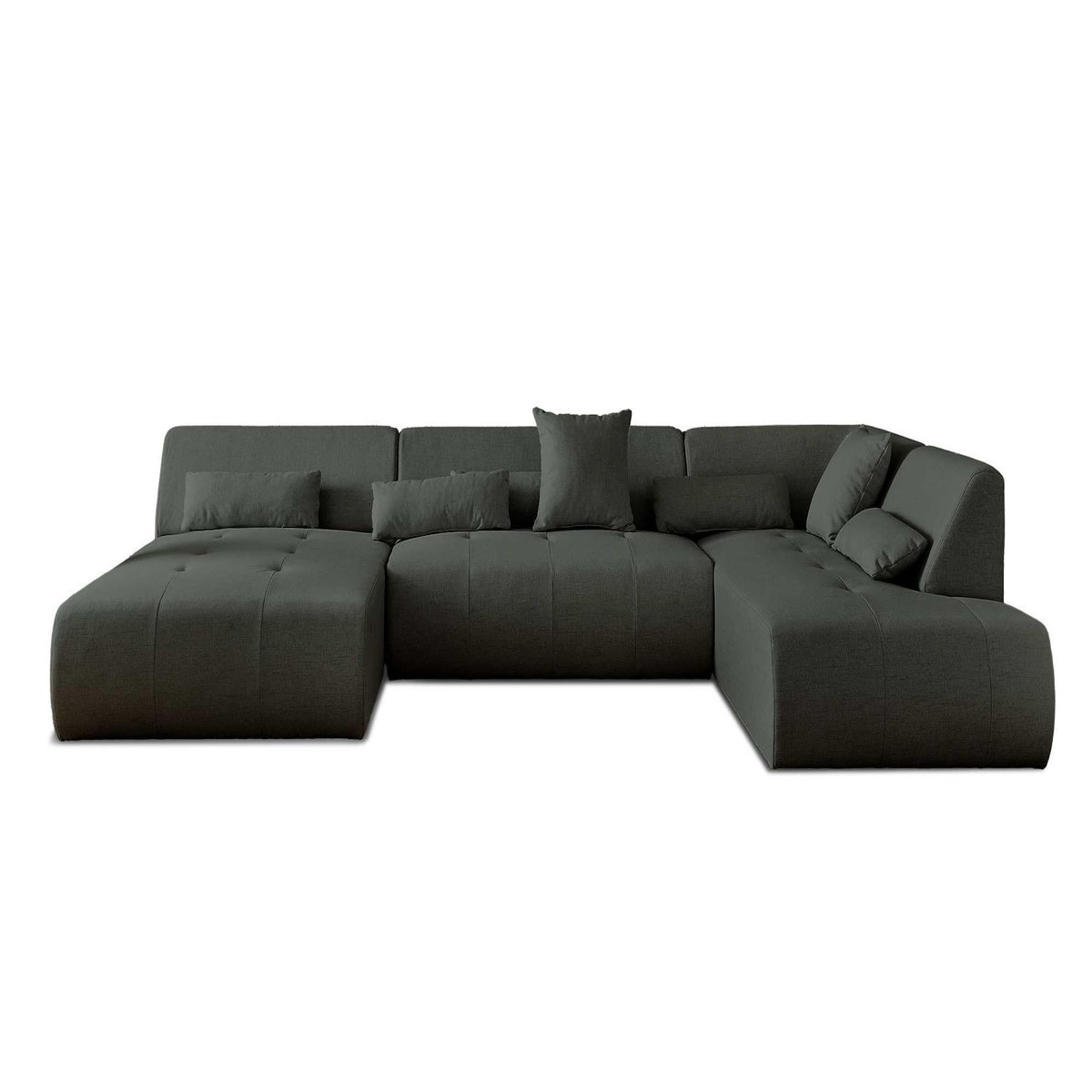 LISA DESIGN Onyx - canapé panoramique d'angle droit 7 places - en tissu