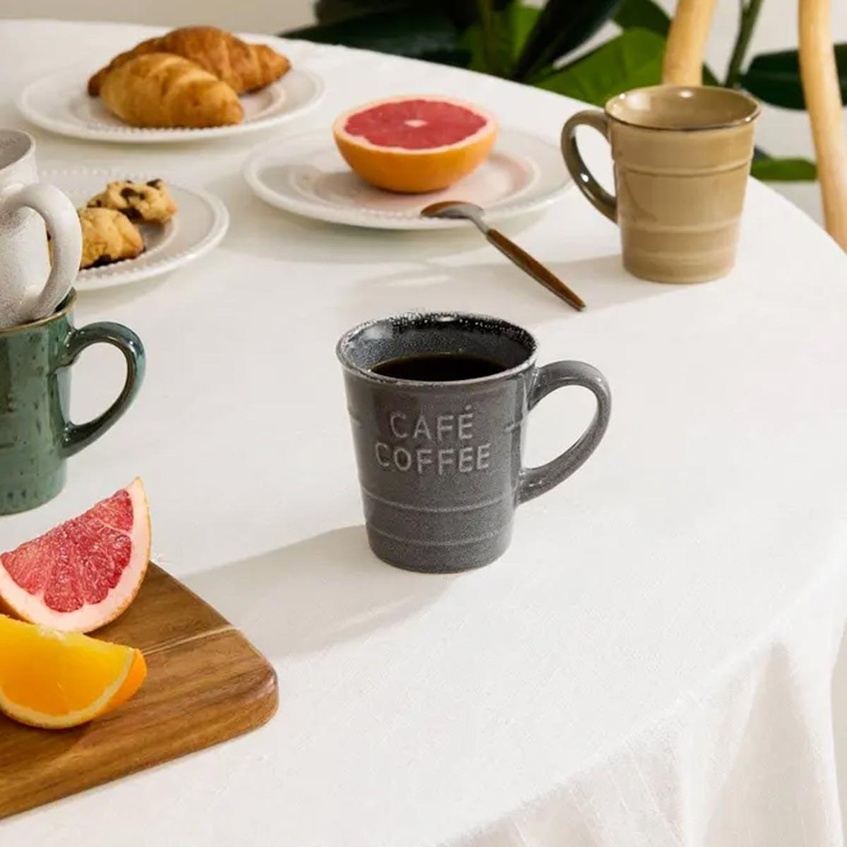 SECRET DE GOURMET Lot de 6 Mugs à Café  Joel  20cl Gris