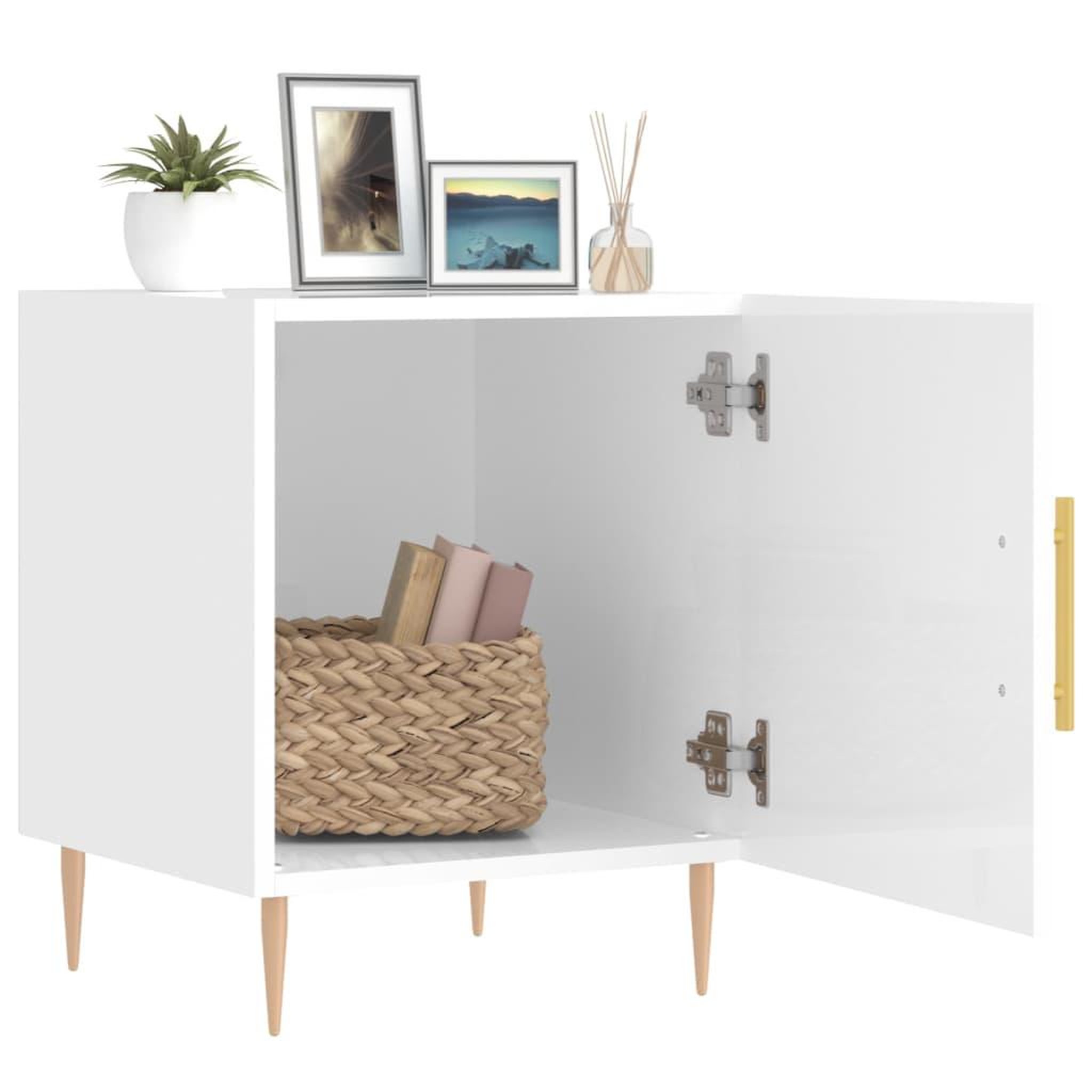 Voir la diapositive 3 : VIDAXL Tables de chevet 2 pcs blanc brillant 40x40x50 cm