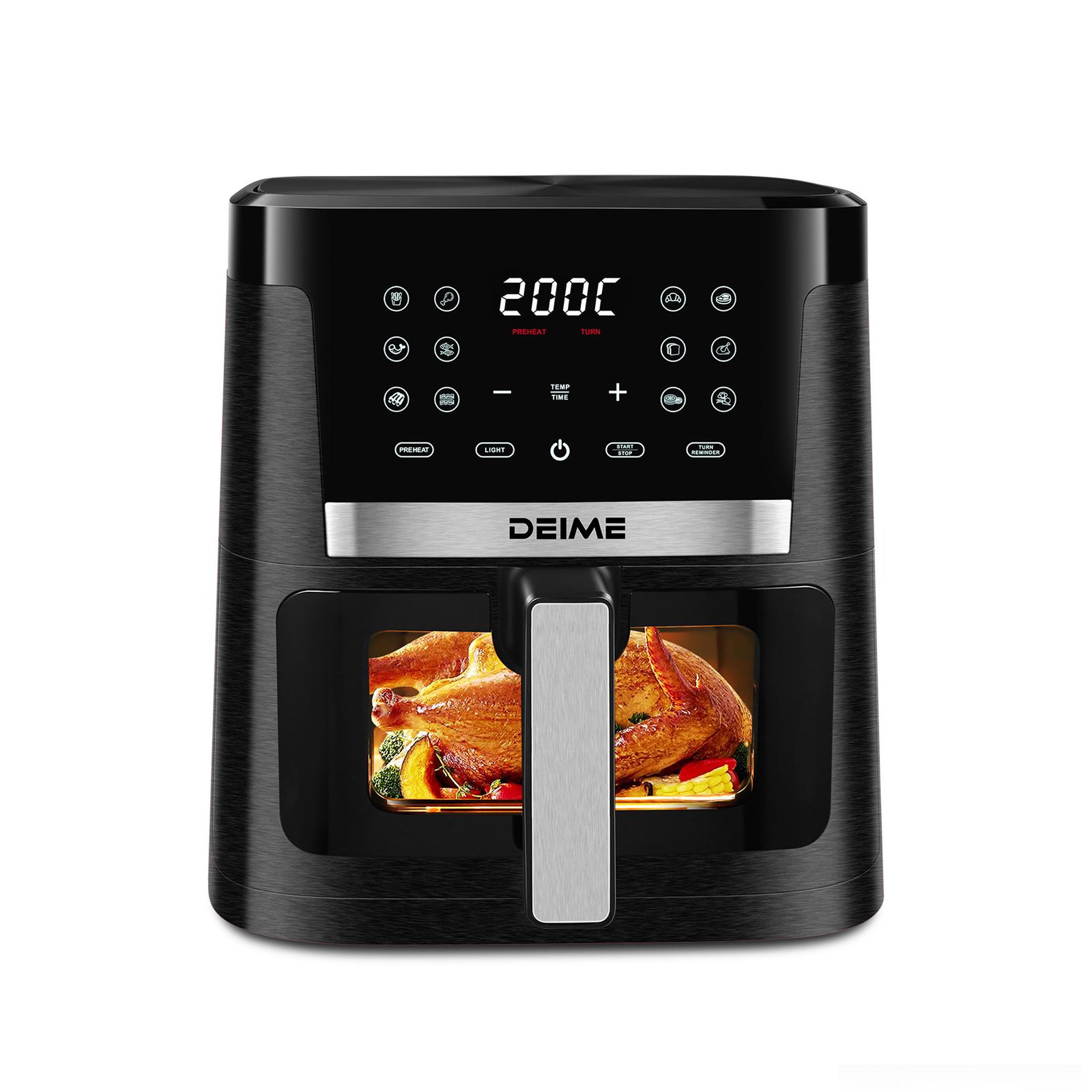 Voir la diapositive 1 : DEIME DEIME -  7 l 1800 w 12 programmes avec vitre de cuisson
