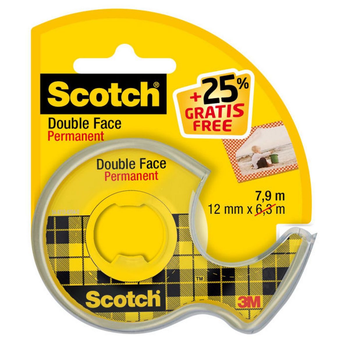 SCOTCH Ruban adhésif double face 7.9m x 12mm