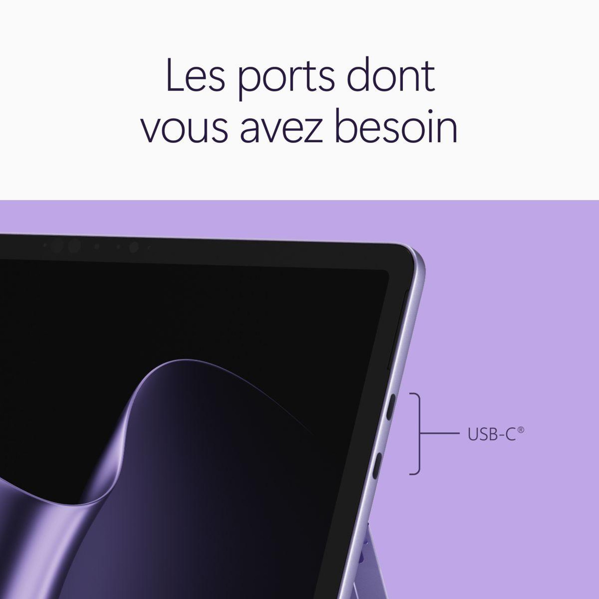 Voir la diapositive 4 : MICROSOFT PC Hybride Surface Pro 12  Tactile Snapdragon X2 Plus 16 Go RAM LPDDR5x UFS 256 Go Violet