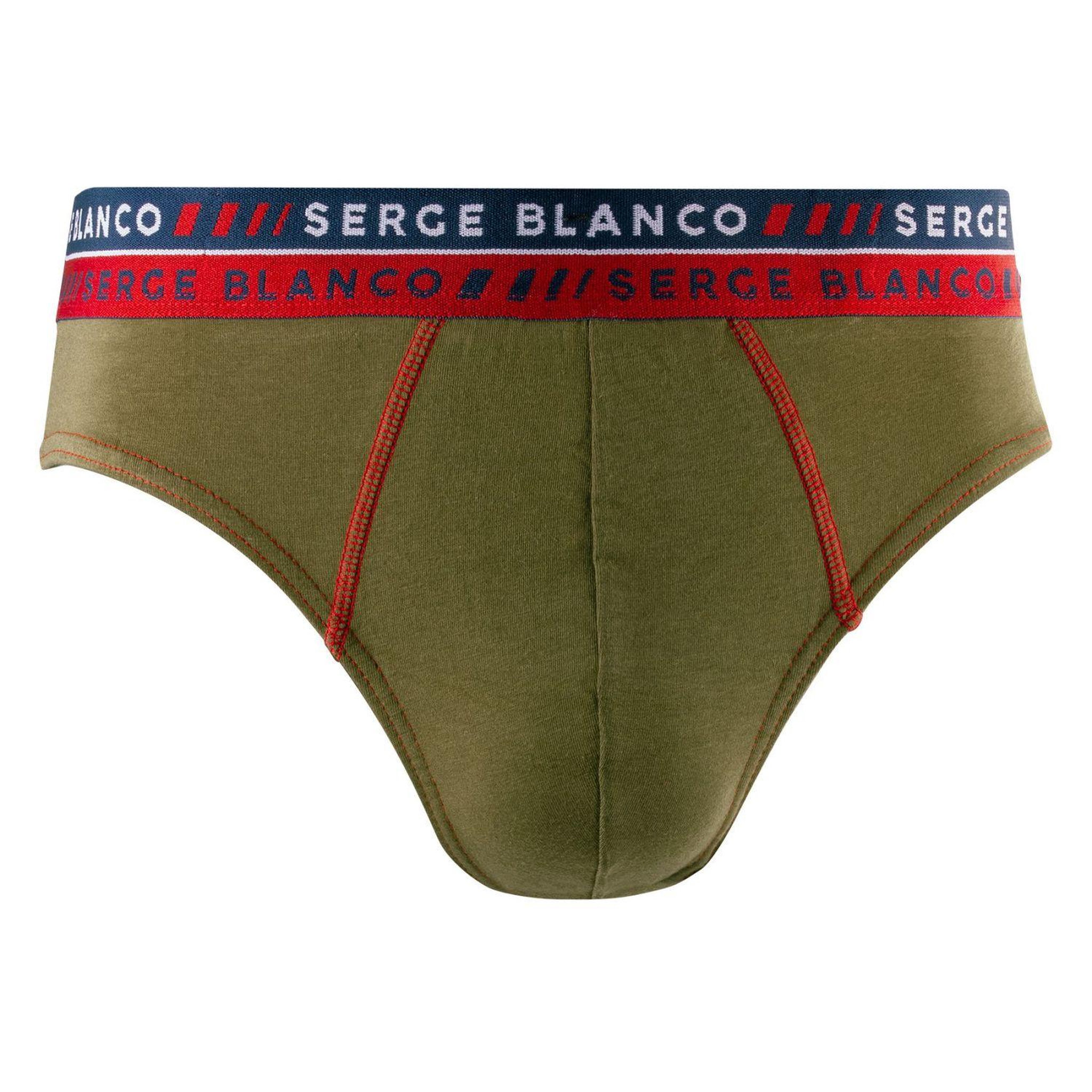 Voir la diapositive 6 : SERGE BLANCO Lot de 4 slips homme en coton french