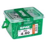 CENTRALE BRICO Lot de 300 vis acier tête fraisée SPAX, Diam.4 mm x L.60 mm