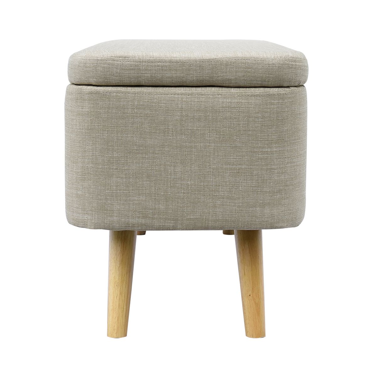 Bout de lit avec coffre en tissu  et pieds bois LAHTI