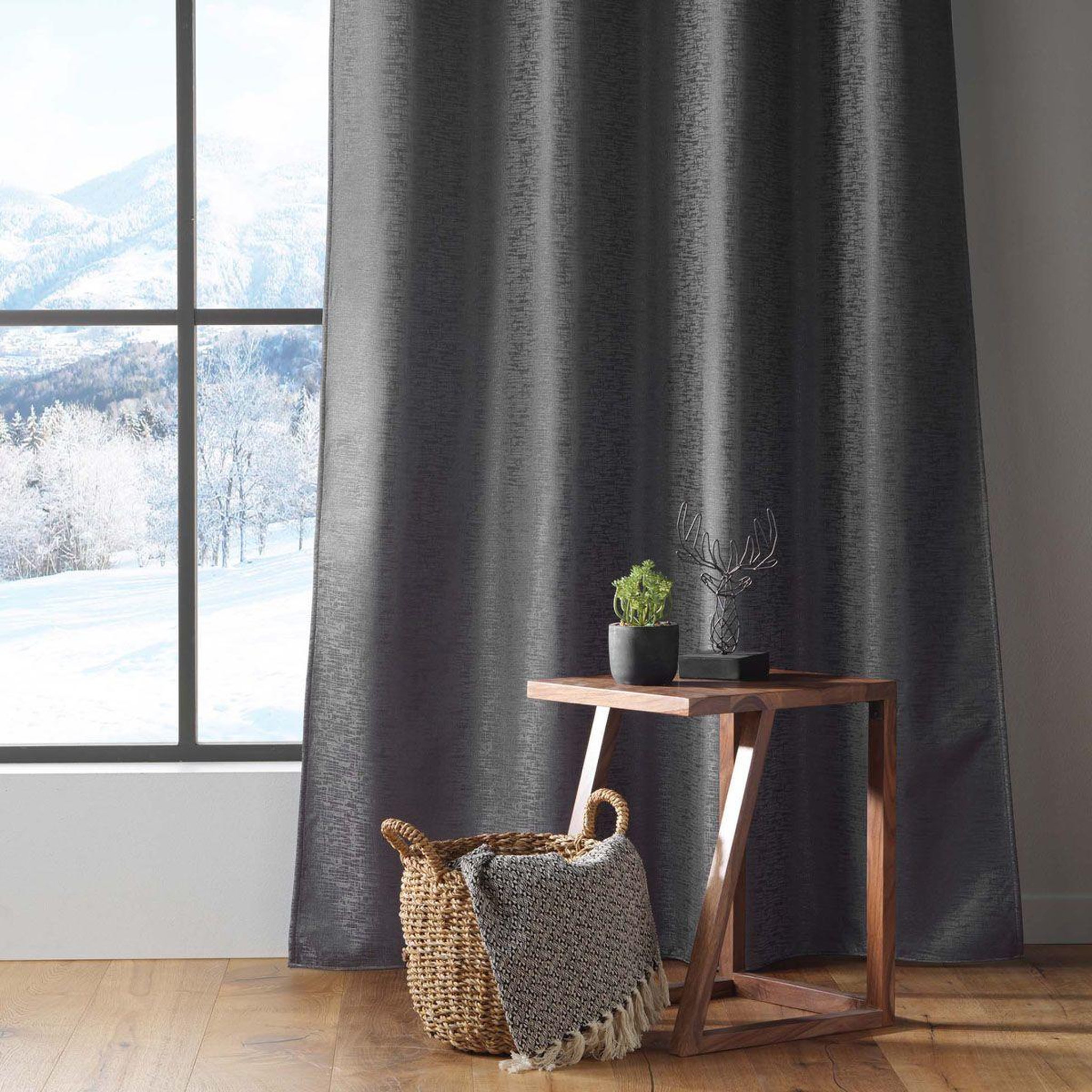 Voir la diapositive 4 : Douceur d'Intérieur Rideau isolant thermique  polarine  140x260cm anthracite