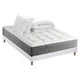 Voir la diapositive 1 : IDLITERIE Ensemble Matelas Ressort 7 zones H.28cm + Sommier + couette + oreillers Fabriqué en France MAX