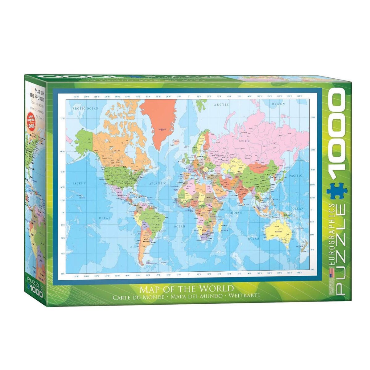 Eurographics Puzzle 1000 pièces : Carte du Monde pas cher 
