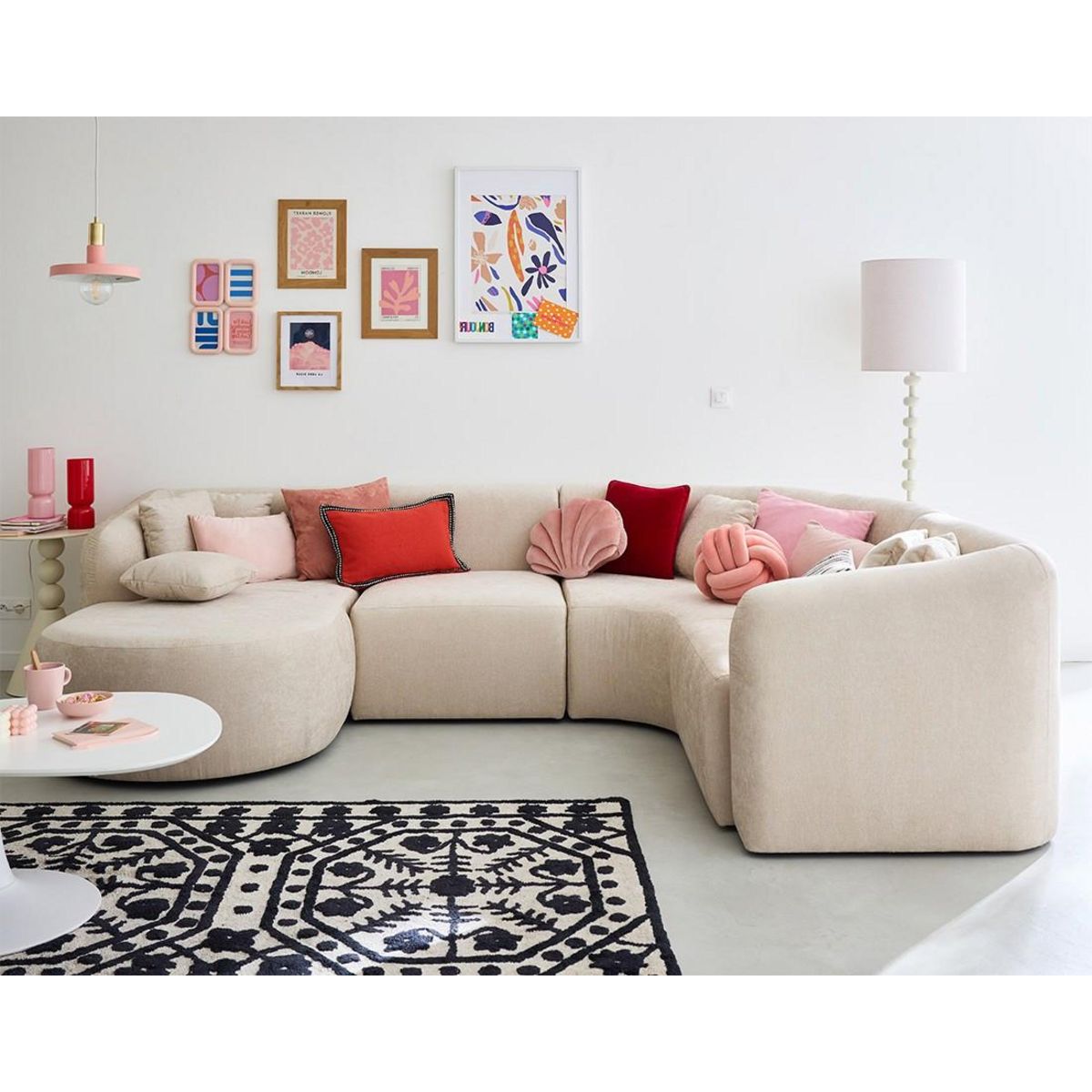 LISA DESIGN Ikare - canapé modulable d'angle gauche - 5 places - avec méridienne - en tissu