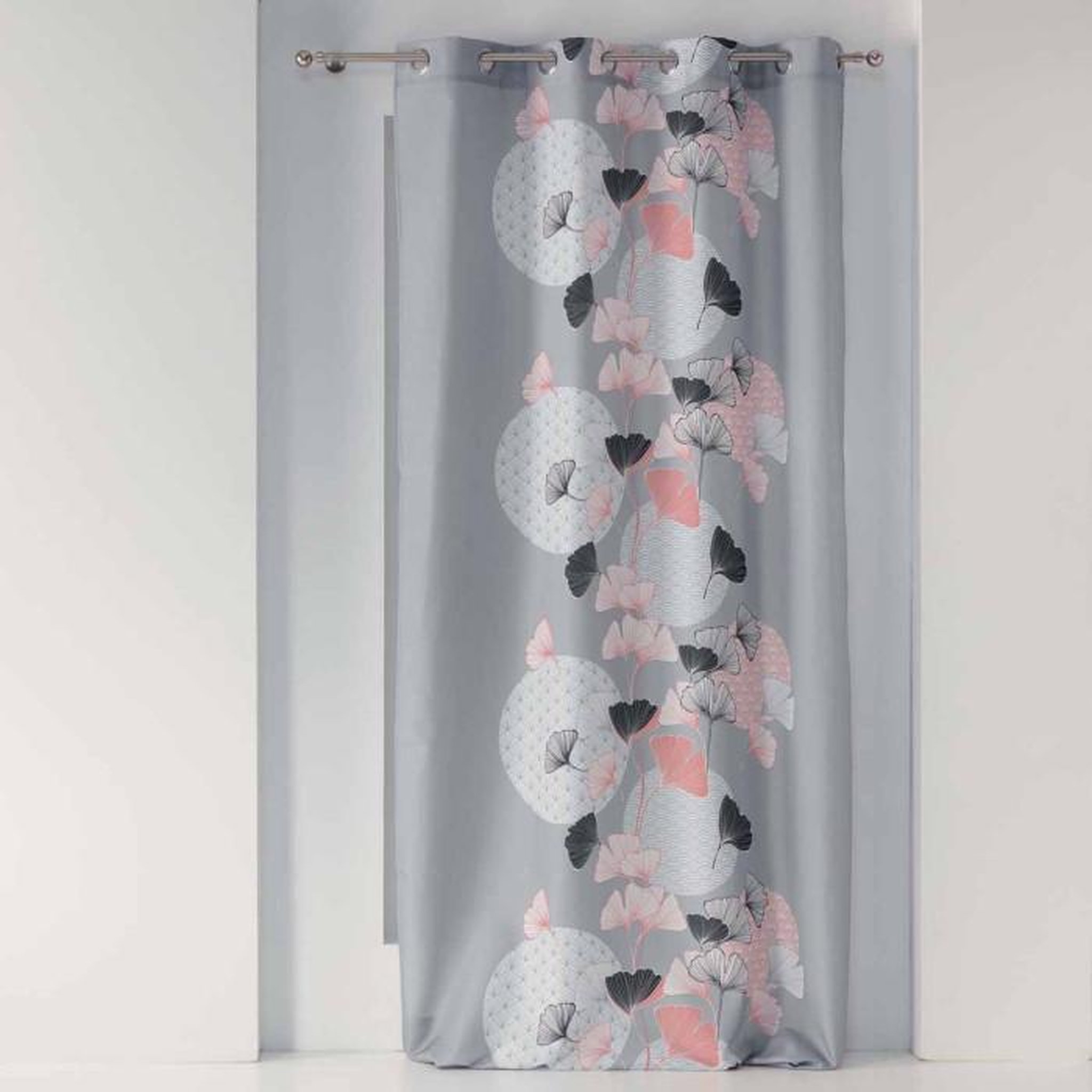 Paris Prix Rideau à Œillets Imprimé  Eden Blush  140x260cm Gris
