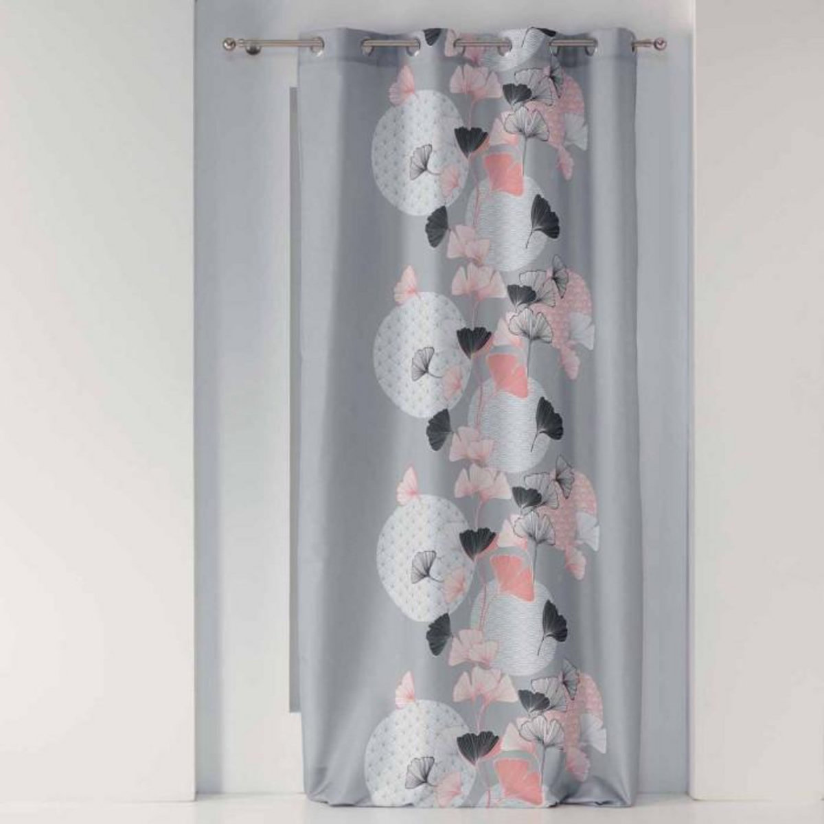 Paris Prix Rideau à Œillets Imprimé  Eden Blush  140x260cm Gris