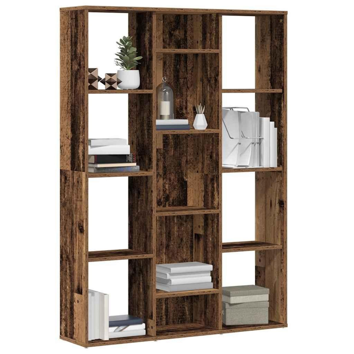 VIDAXL Separateur de piece/bibliotheque vieux bois 100x24x140 cm