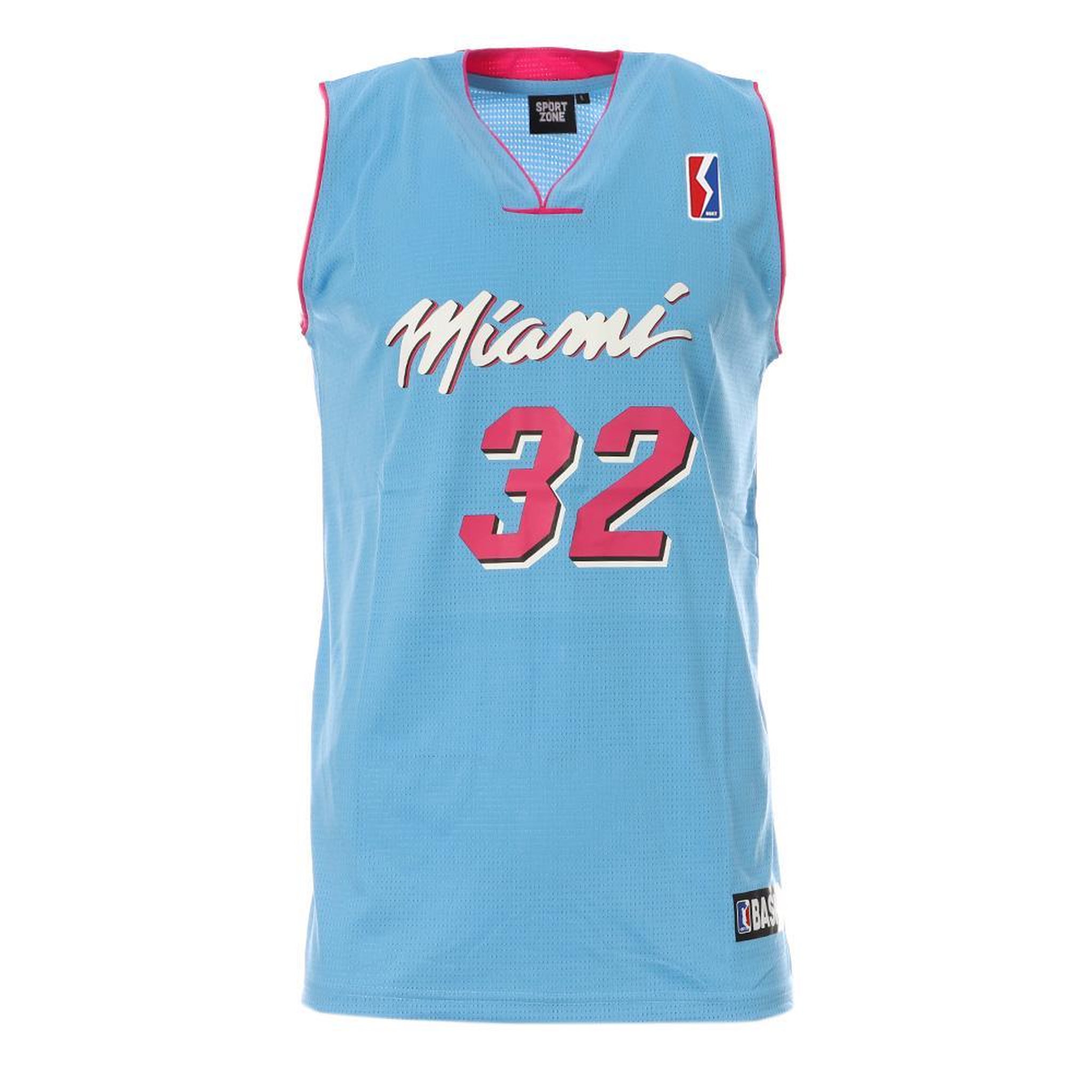 SPORTZONE Miami Maillot de basket Bleu/Rose/Blanc Homme Sport Zone. Coloris disponibles : Bleu
