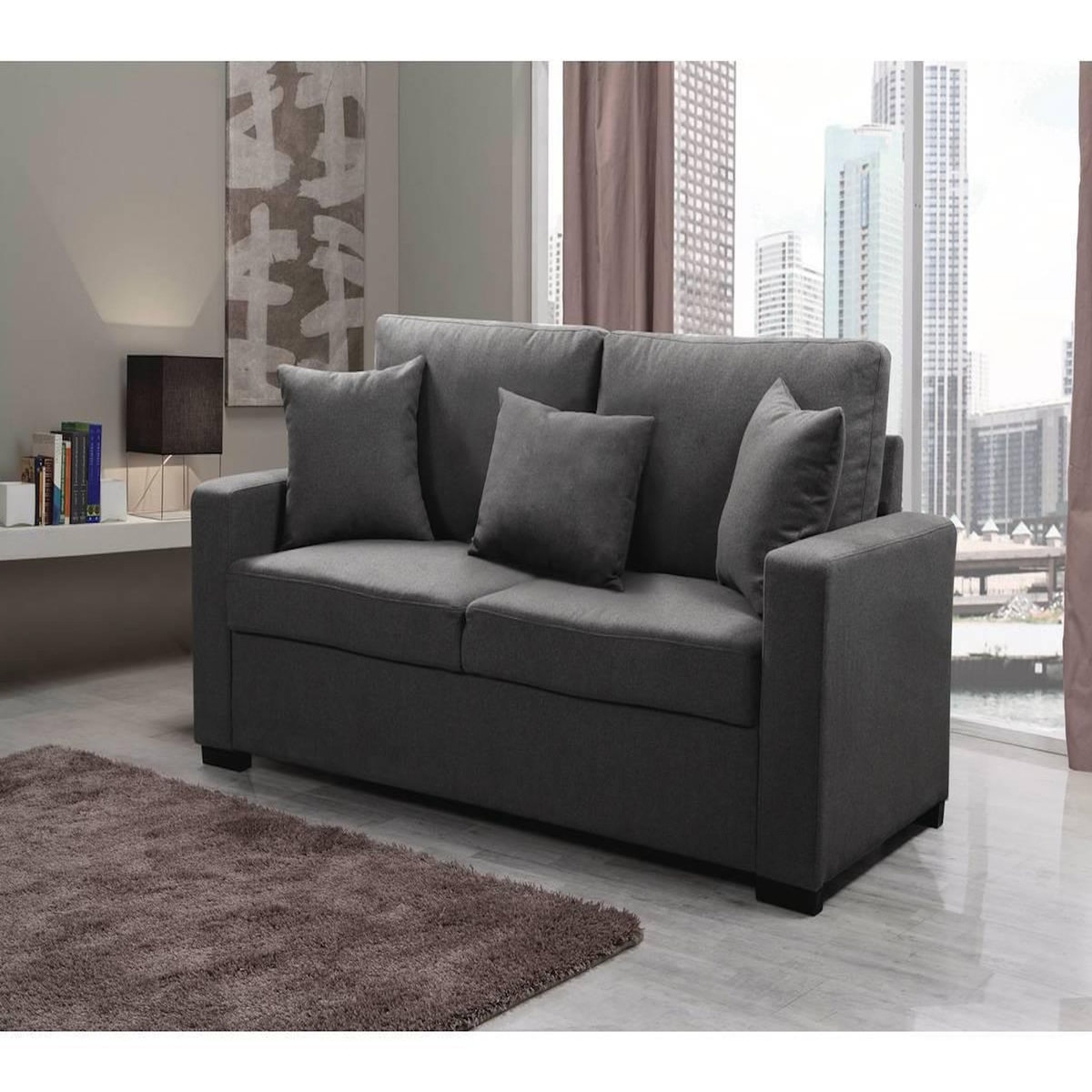 Habitat et Jardin Canapé droit fixe  Alise  - 3 places - Gris