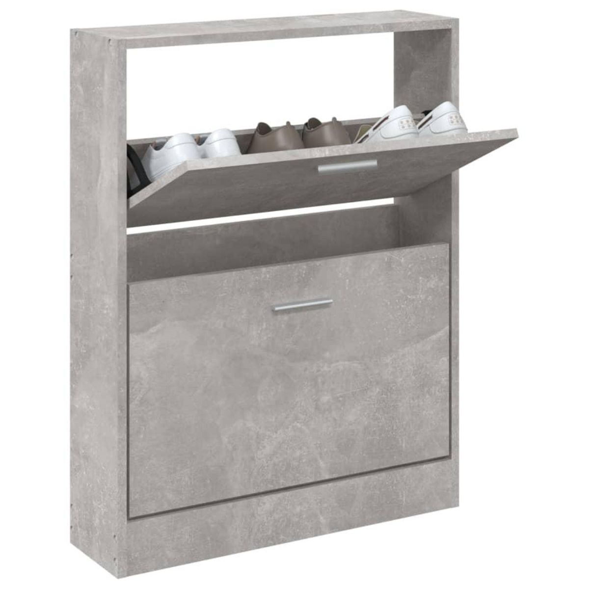 VIDAXL Armoire a chaussures Gris beton 59x17x81 cm Bois d'ingenierie