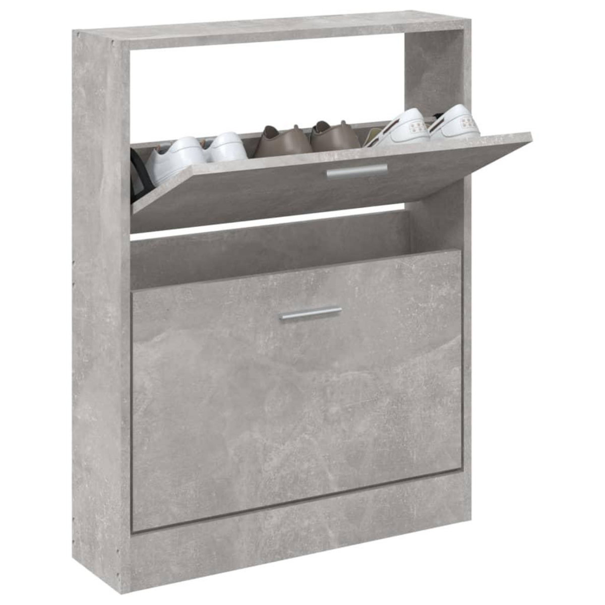 VIDAXL Armoire a chaussures Gris beton 59x17x81 cm Bois d'ingenierie