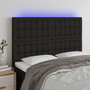 Voir la diapositive 1 : VIDAXL Tete de lit a LED Noir 144x5x118/128 cm Tissu