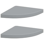 VIDAXL Etageres d'angle flottantes 2 pcs gris 35x35x3,8 cm MDF