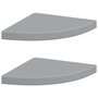 Voir la diapositive 1 : VIDAXL Etageres d'angle flottantes 2 pcs gris 35x35x3,8 cm MDF