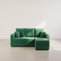 Voir la diapositive 6 : BEST MOBILIER Harvey - canapé d'angle réversible 4 places convertible avec coffre en velours