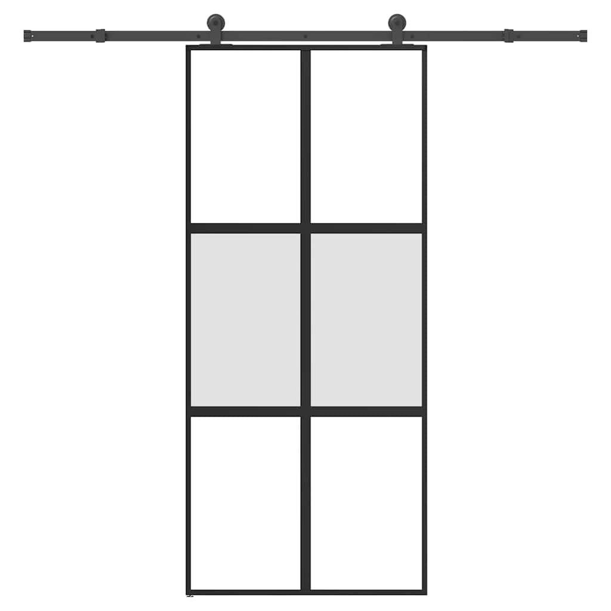 VIDAXL Porte coulissante kit de quincaillerie trempe verre aluminium