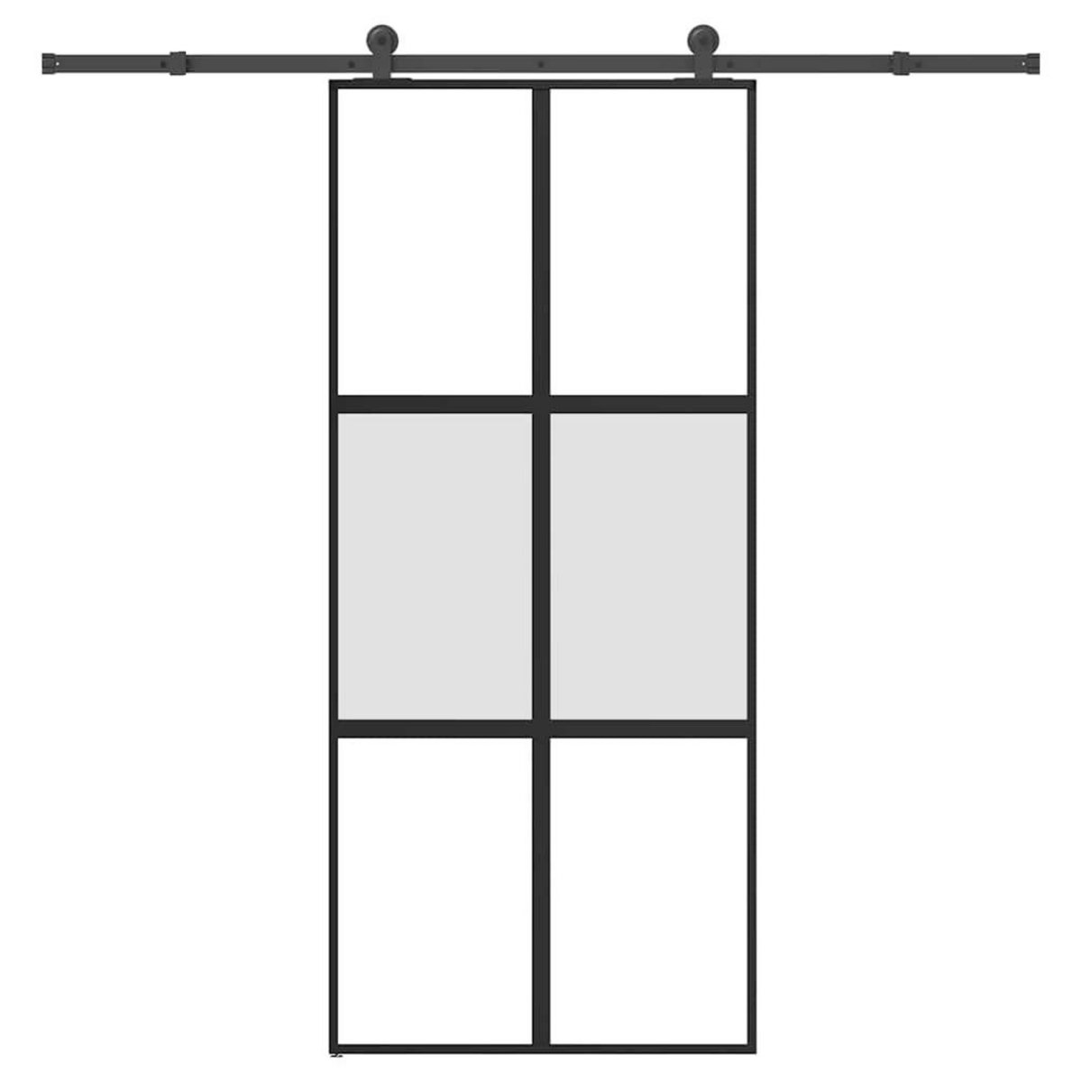 VIDAXL Porte coulissante kit de quincaillerie trempe verre aluminium