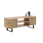 KOBI Meuble TV FOCUS 135 cm en Chevrons - Élégance et Fonctionnalité