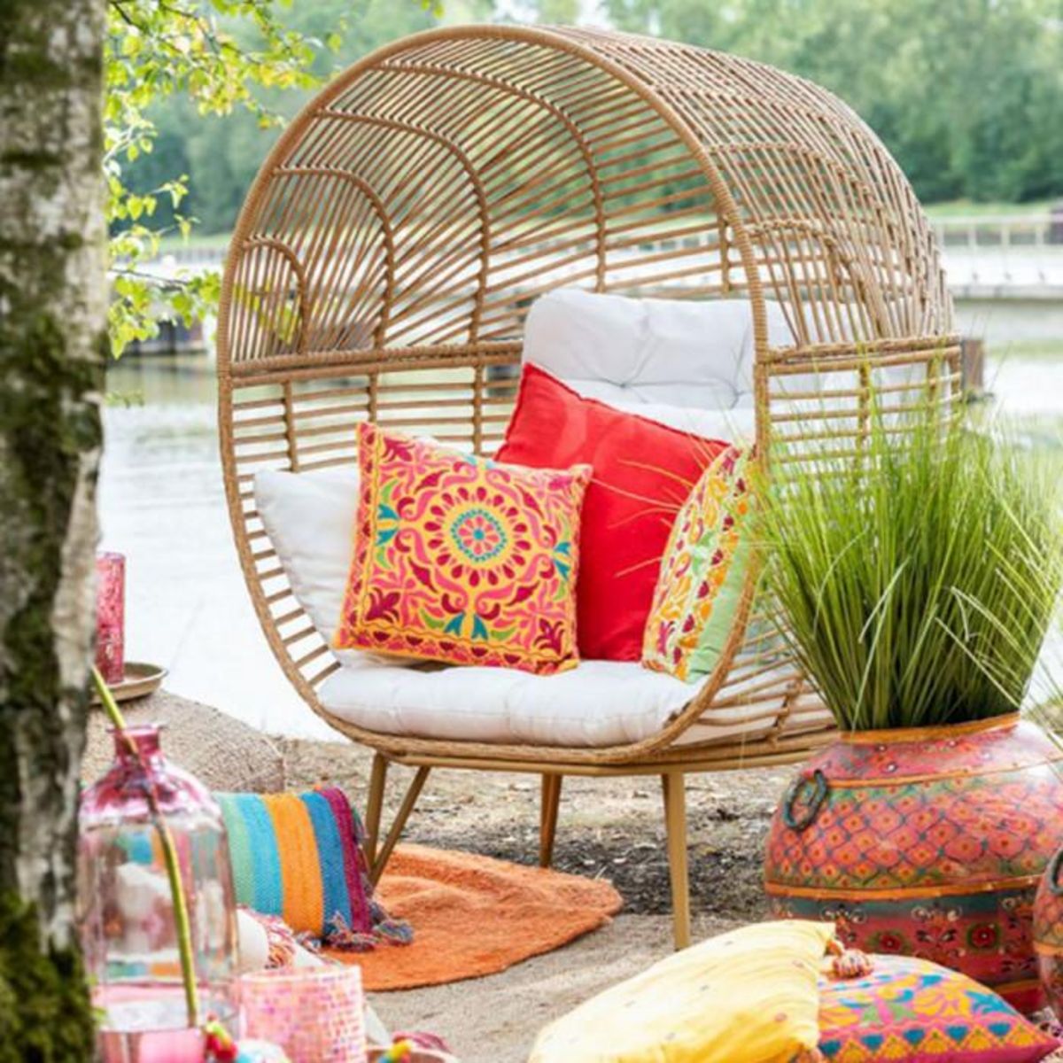 Paris Prix Fauteuil Design Ovale  Aciera  148cm Naturel