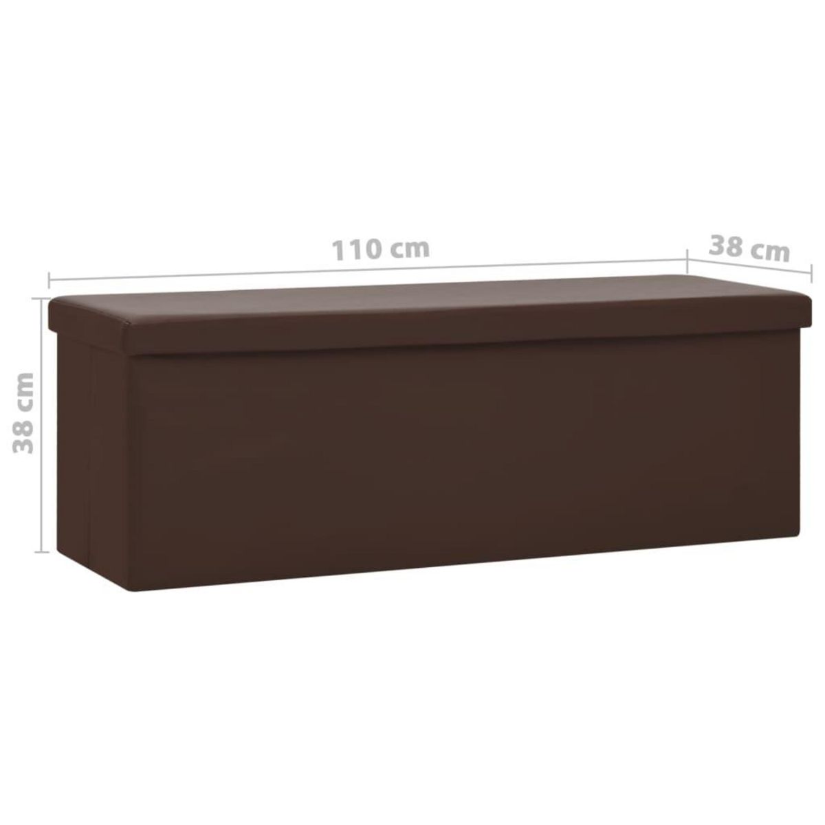 VIDAXL Banc de rangement pliable Marron PVC