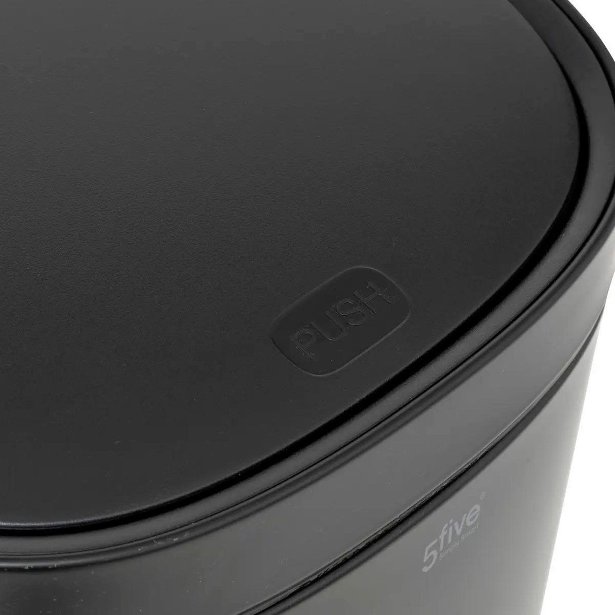 Voir la diapositive 3 : FIVE Poubelle de cuisine ouverture pression  inox  50l noir