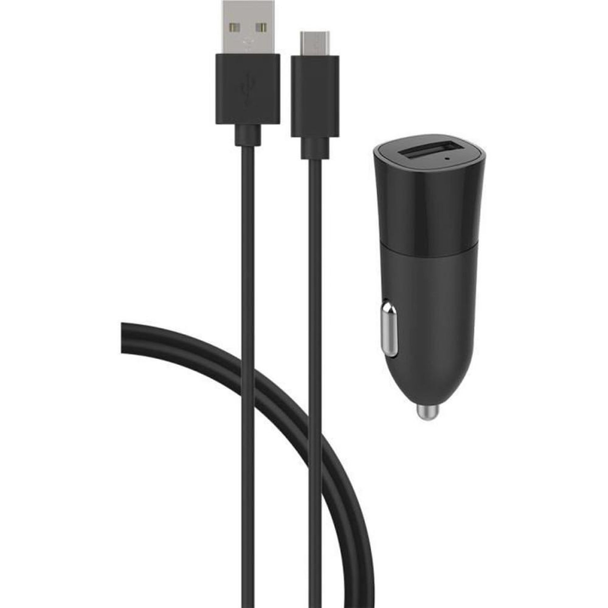 Bigben Chargeur voiture USB-A 2.4A FastCharge avec câble micro-USB 1,2 m noir