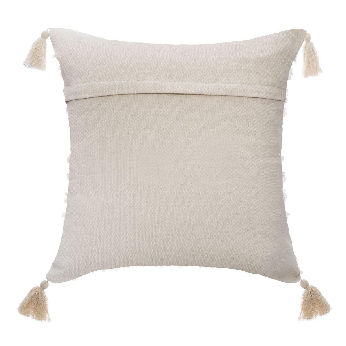 ATMOSPHERA Coussin Shine Carré avec Pompons 59x59cm - Beige