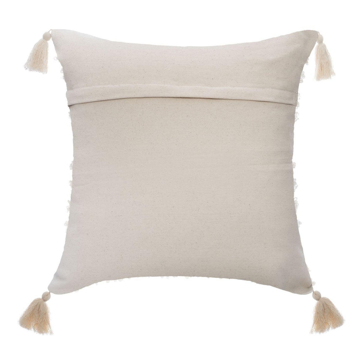 ATMOSPHERA Coussin Shine Carré avec Pompons 59x59cm - Beige