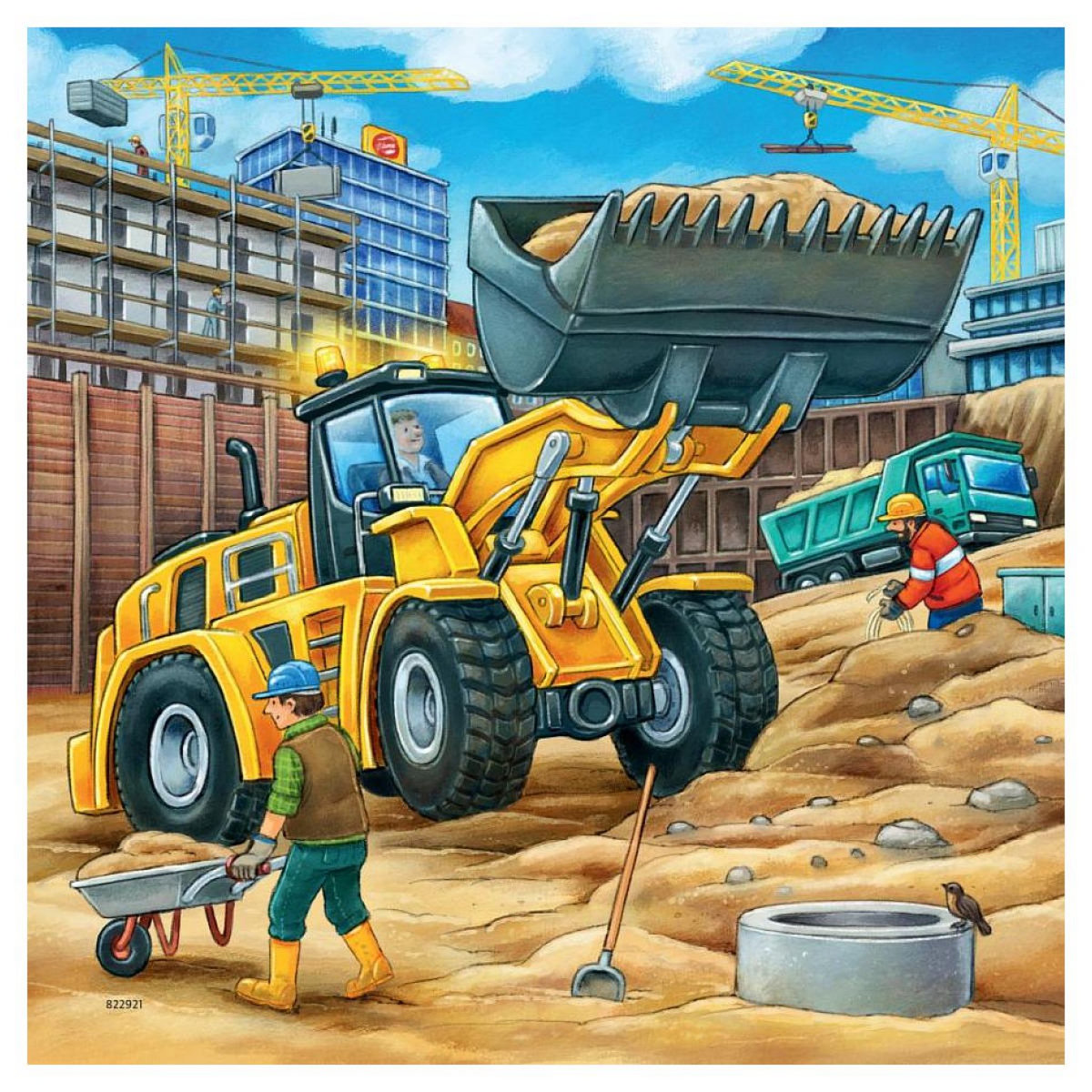 RAVENSBURGER Puzzles 3x49 p - grands véhicules de construction