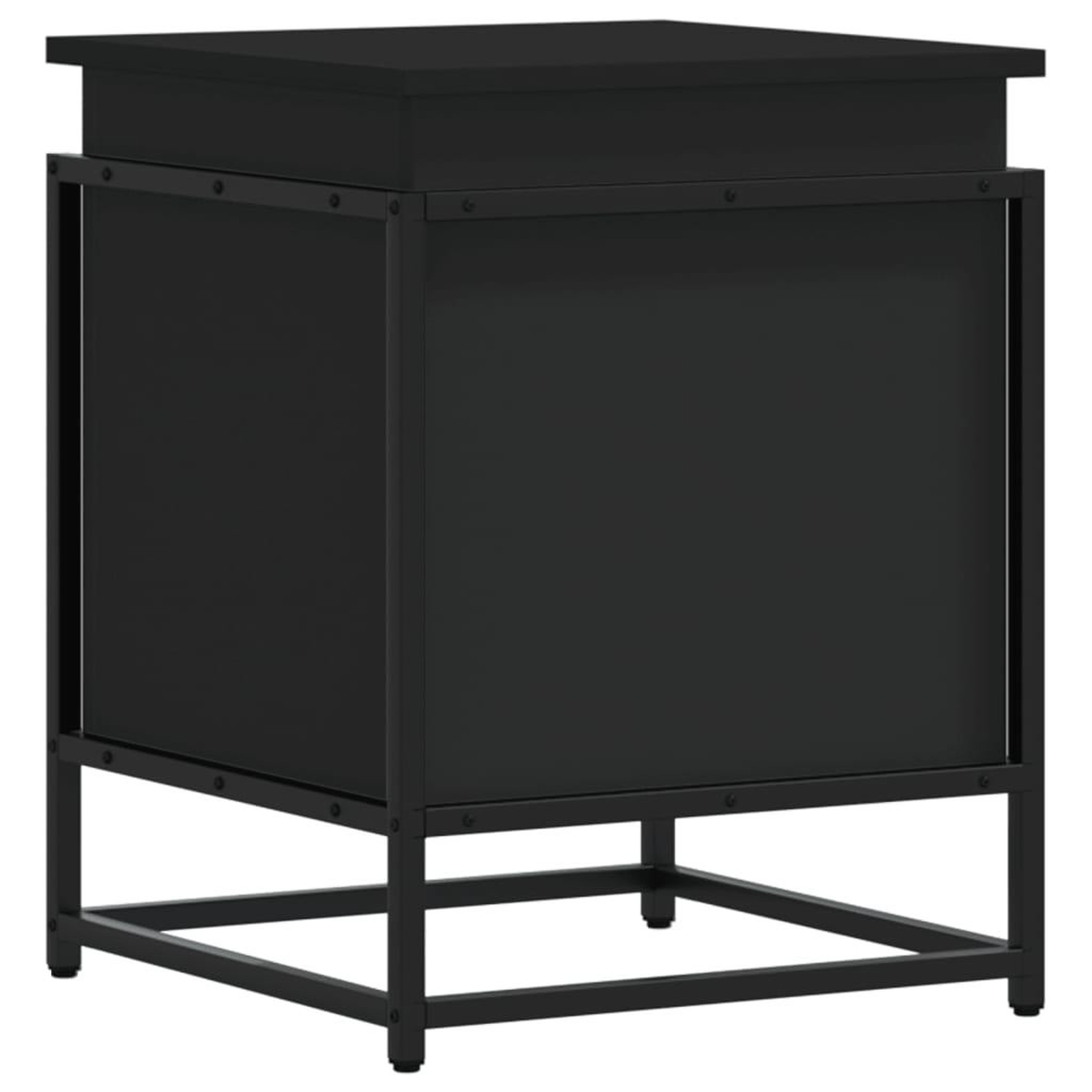 Voir la diapositive 2 : VIDAXL Boîte de rangement avec couvercle noir bois d'ingenierie