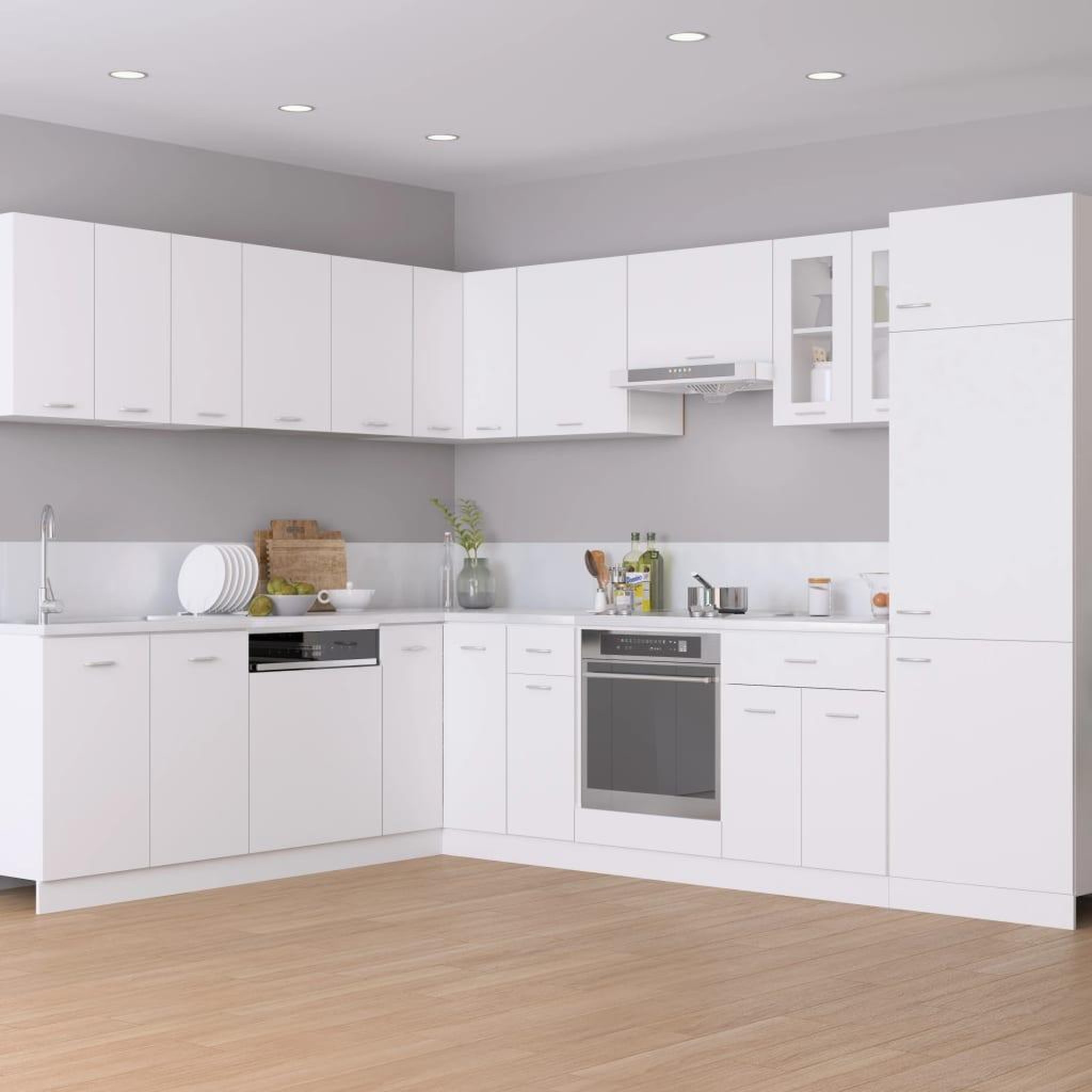 Voir la diapositive 3 : VIDAXL Armoire en verre suspendue Blanc 60x31x60 cm Bois ingenierie